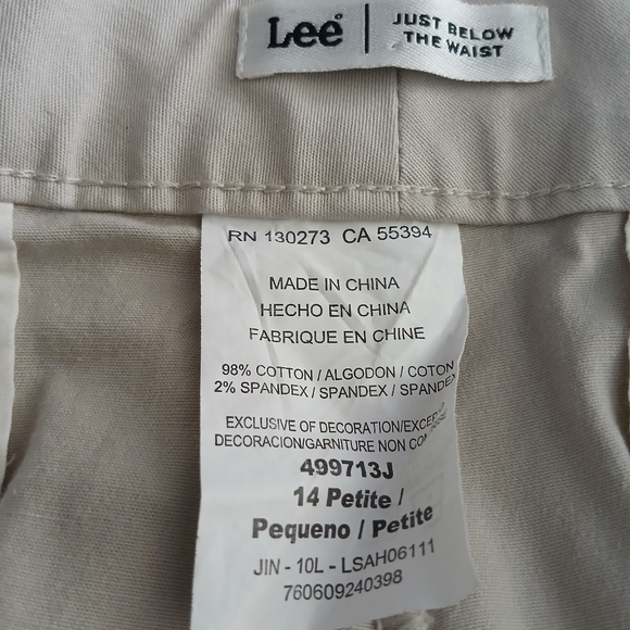 Lee Just Below The Waist Womens Capri Size 14 Petite Color Sand - Picture 9 of 14